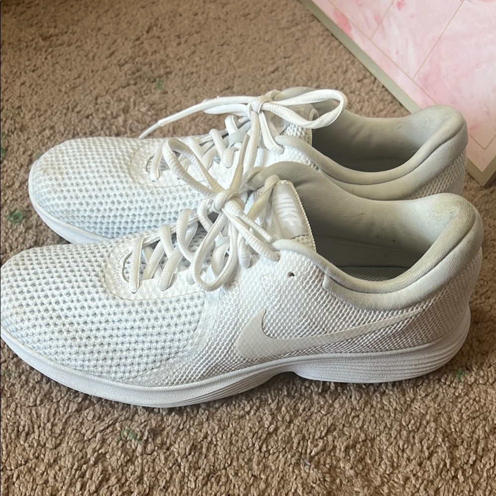 Nike All-White Mesh Sneakers